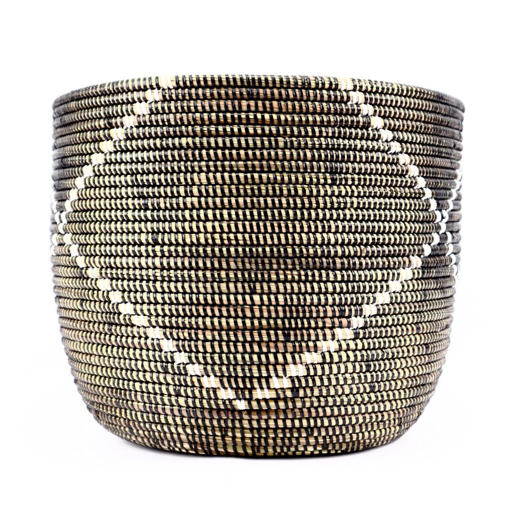 BLACK SENEGALAIS BASKET WITH WHITE LINES S