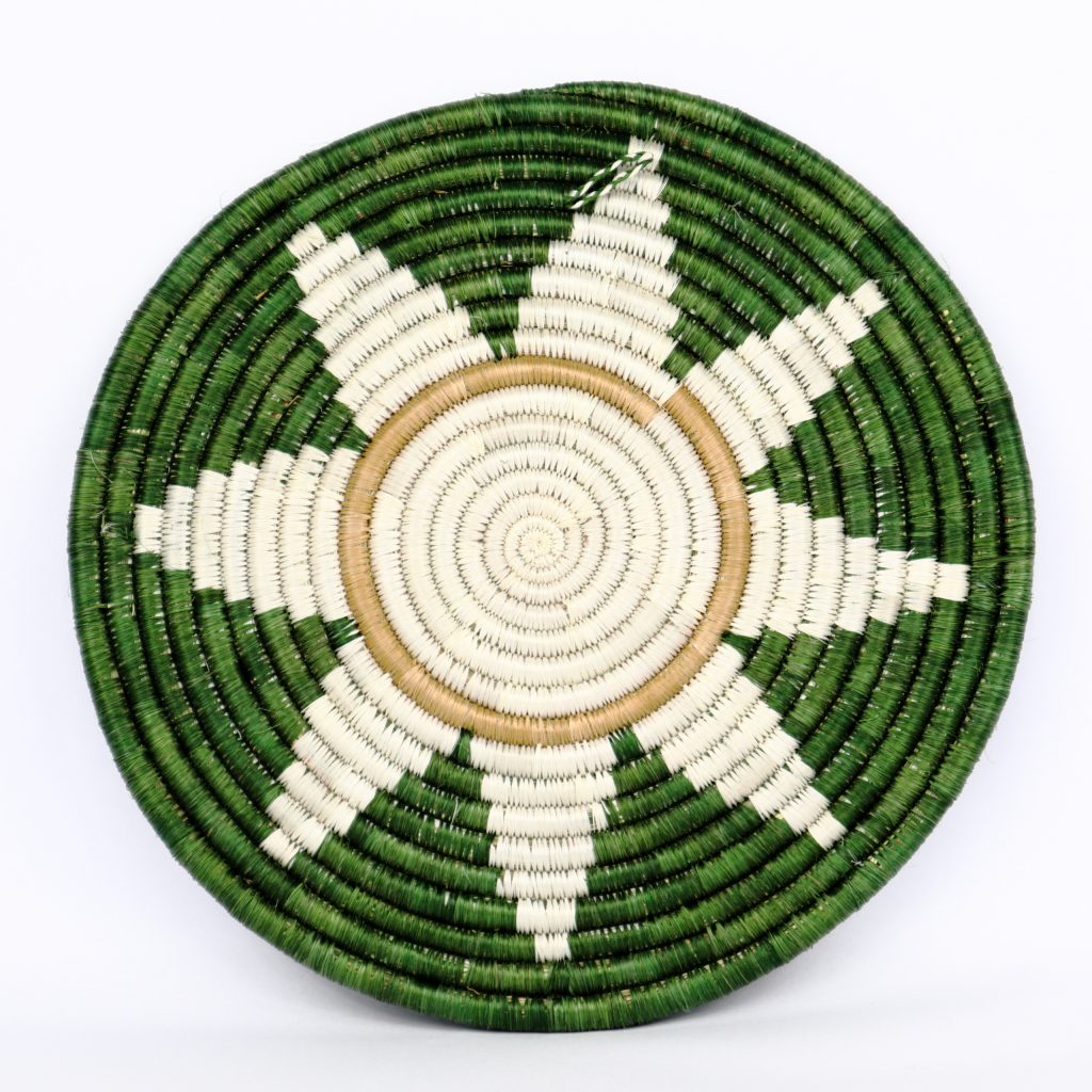 SMALL AFRICAN TRIVET SUNSHINE WHITE GREEN #1 - Image 3