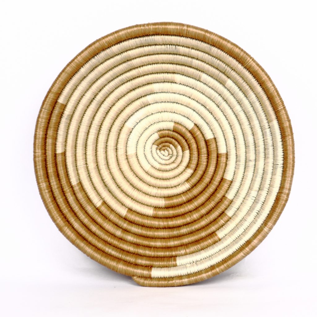 SMALL AFRICAN BASKET WOVEN BEIGE MIX #1 - Image 3
