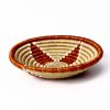 SMALL RWANDA BASKET ORANGE BEIGE FLOWER #1