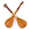OLIVE WOOD SALAD SERVERS GIRAFFE TIP - Image 3