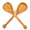 Couverts à salade en bois d'olivier embout rond – Image 3