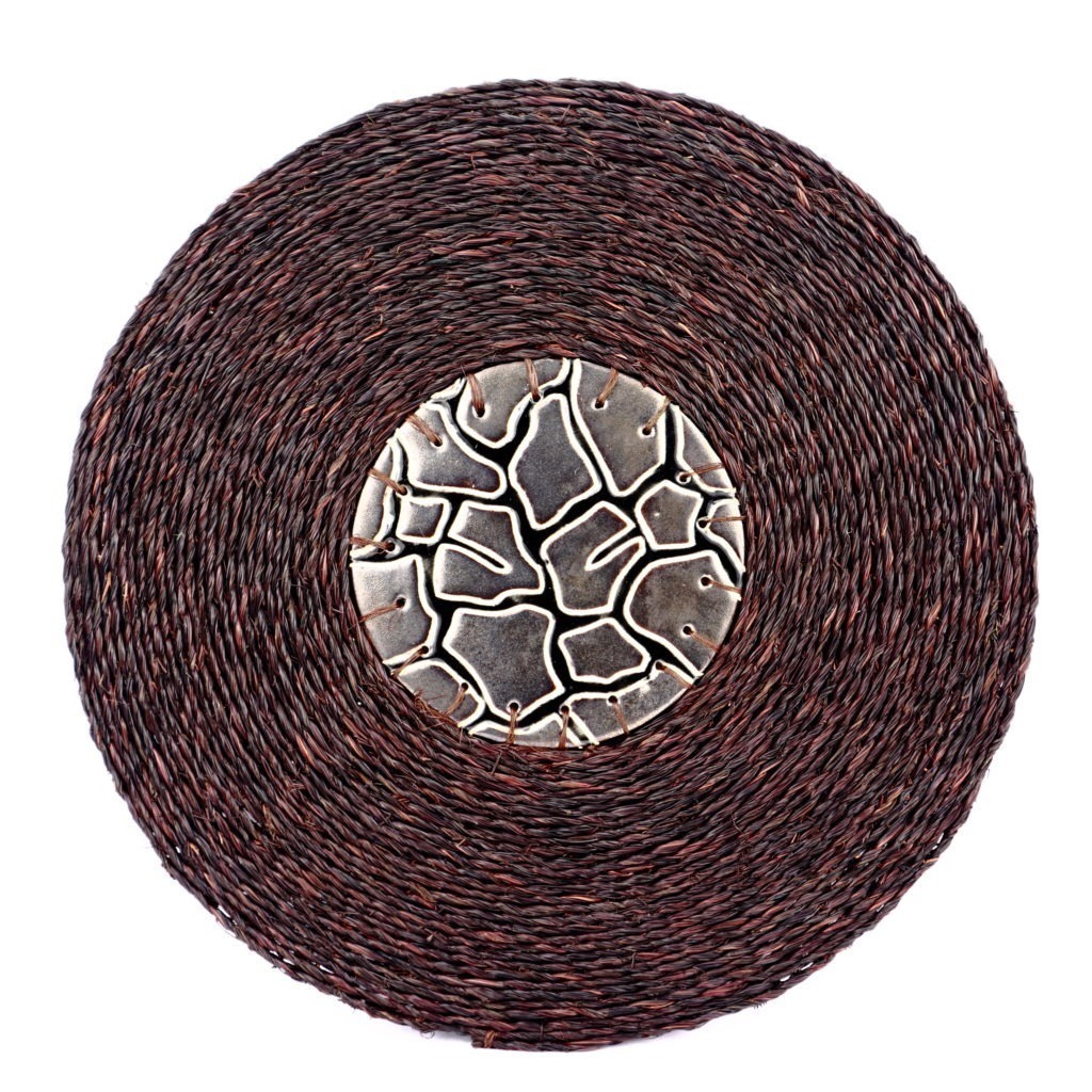 Dessous de plat moyen marron avec céramique motif girafe