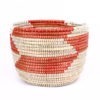 SMALL AFRICAN BASKET WITH RED WHITE STRIPES XS - Image 3