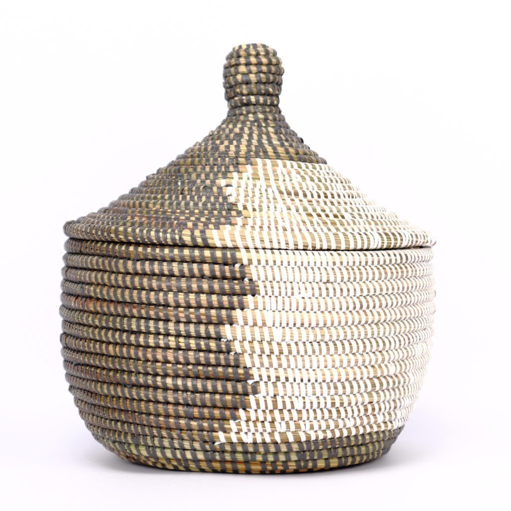 SMALL BASKET BICOLOR WHITE GREY