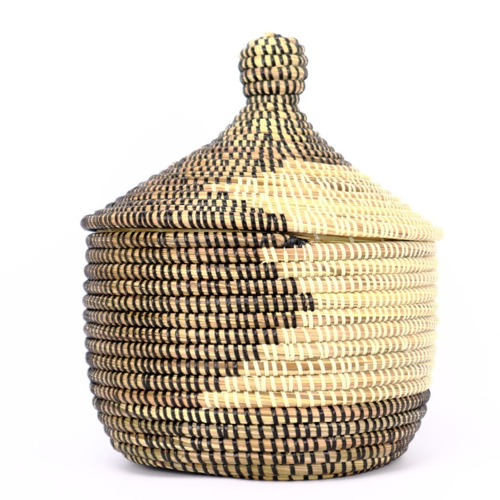 SMALL BASKET TWO-TONE BLACK CREAM
