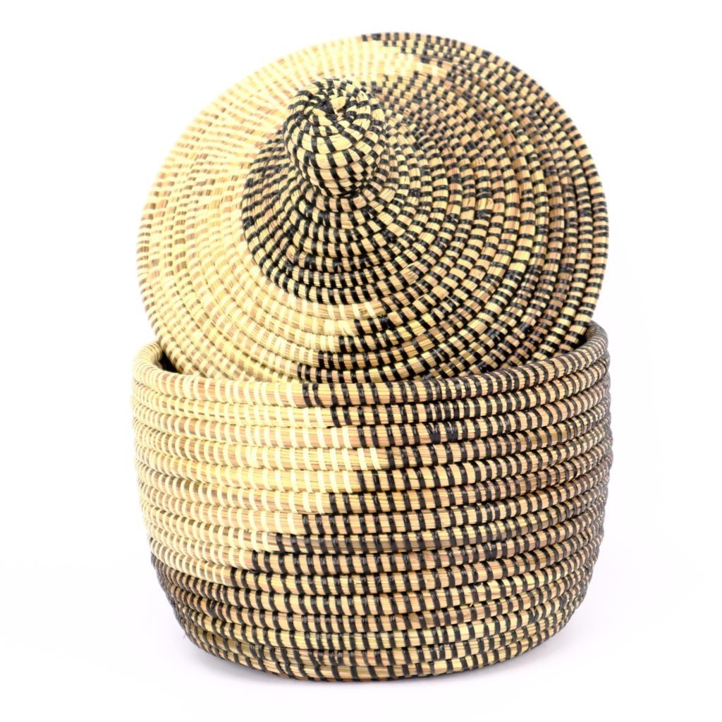 SMALL BASKET TWO-TONE BLACK CREAM - Image 3