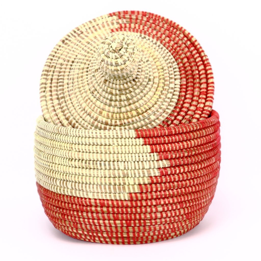 SMALL TWO-COLOUR BASKET CREAM RED - Image 3