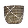 PETIT PANIER SENEGALAIS NOIR AVEC LIGNES BLANCHES XS – Image 3