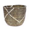 PETIT PANIER SENEGALAIS NOIR AVEC LIGNES BLANCHES XS