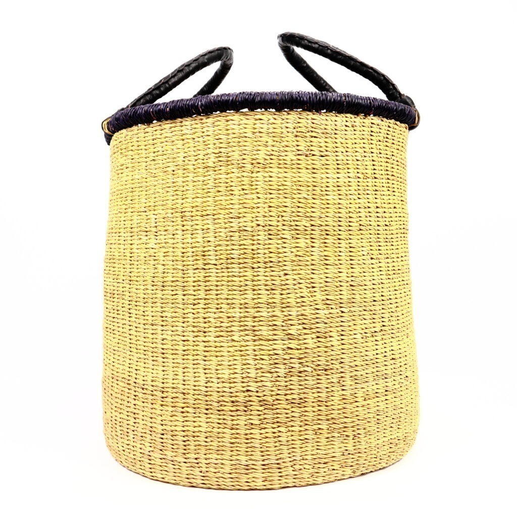 Grand panier bolga naturel anse noire – Image 3