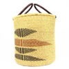 Grand panier bolga naturel motif noir brun