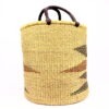 Grand panier bolga naturel motif noir brun - Image 3