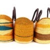 Panier moyen bolga naturel avec bandes marron orange - Image 4