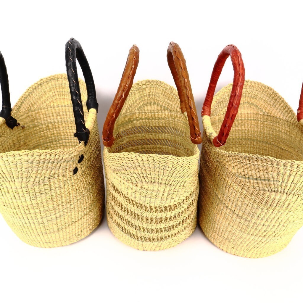 Panier moyen bolga naturel ajouré anses camel – Image 4