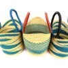Panier moyen bolga naturel avec triangles bleues - Image 4