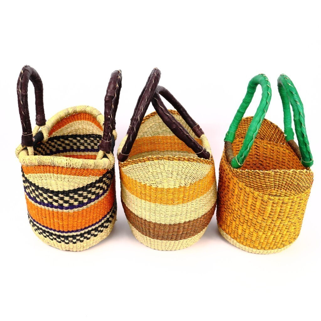 Petit panier bolga mix orange noir #1 – Image 4