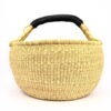 Panier bolga rond naturel anse noire #1