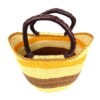 Panier moyen bolga naturel avec bandes marron orange - Image 2