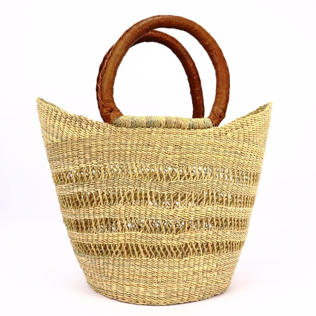 Panier moyen bolga naturel ajouré anses camel
