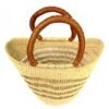 Panier moyen bolga naturel ajouré anses camel - Image 2
