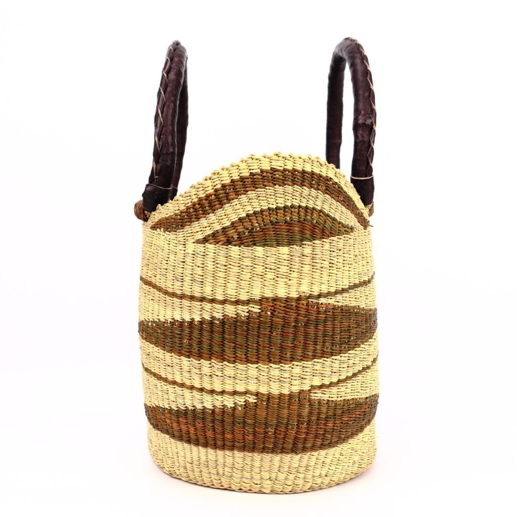 PANIER MOYEN BOLGA NATUREL AVEC TRIANGLES MARRON – Image 3