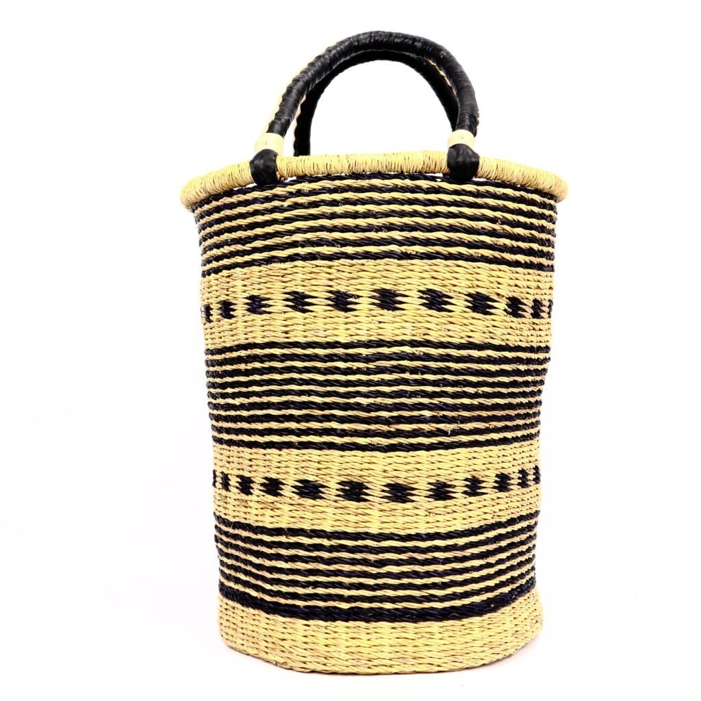 Grand panier bolga mix naturel noir #1 – Image 3
