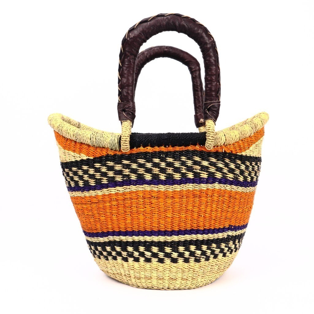 Petit panier bolga mix orange noir #1