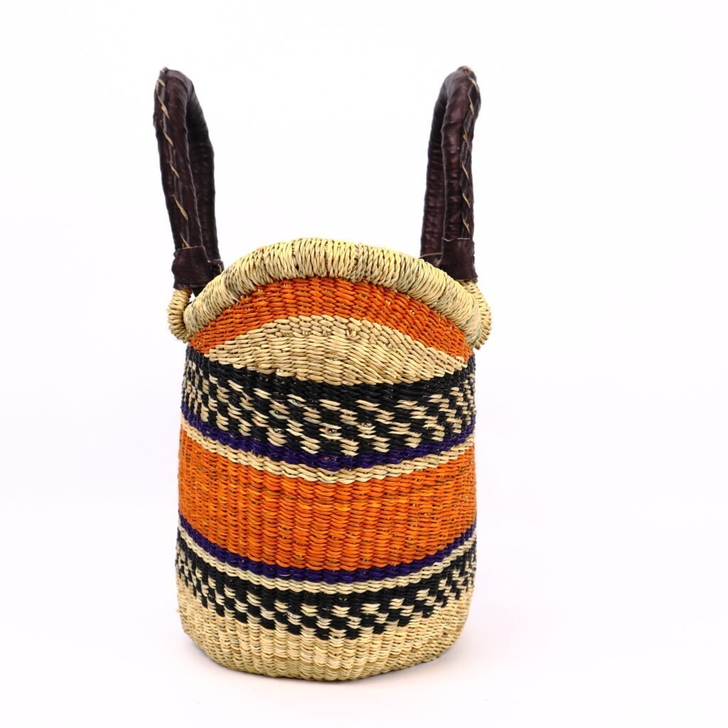 Petit panier bolga mix orange noir #1 – Image 3