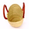 Petit panier bolga naturel avec anses en cuir orange - Image 2