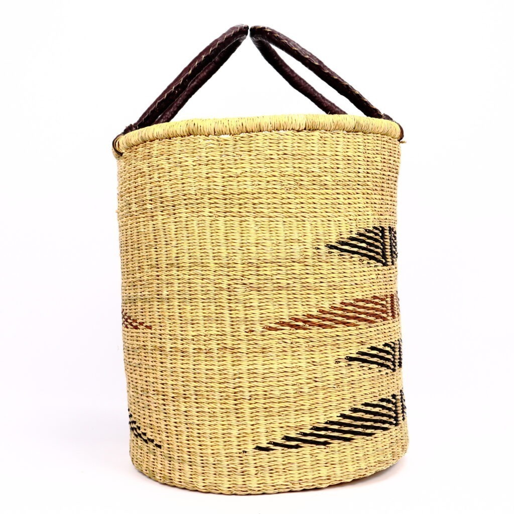 Petit panier bolga naturel motif noir brun – Image 3