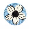 Dessous de plat moyen africain tissé fleur blanc bleu #1 – Image 2