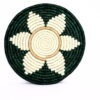 Dessous de plat moyen rwanda tissé fleur vert blanc #2 – Image 2