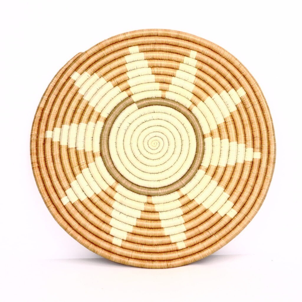 Dessous de plat rwanda tissé soleil beige #1
