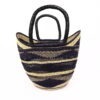 Grand panier bolga ajouré mix naturel bleu #1