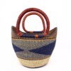 Grand panier bolga mix orange bleu #1