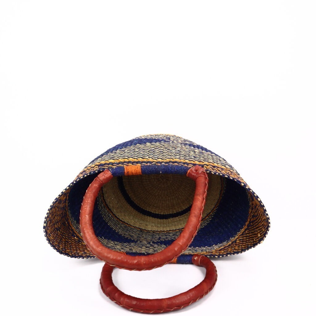 Grand panier bolga mix orange bleu #1 – Image 3
