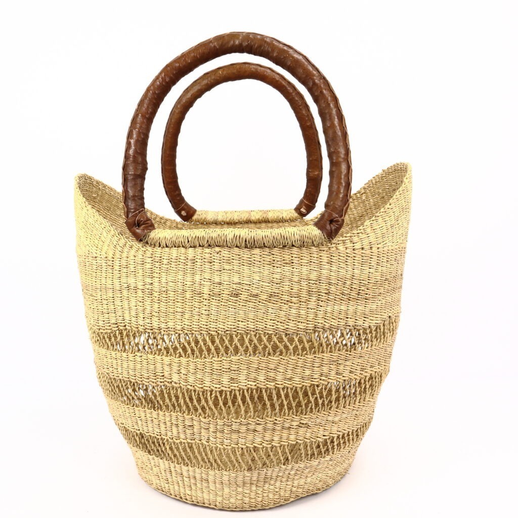 Grand panier torsadé Ghana en naturel avec bordure noire – Babcock Ranch  Home Decor