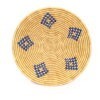 Panier africain tissé beige losanges bleu #1 – Image 2