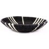 Panier africain tissé noir lignes blanches #1