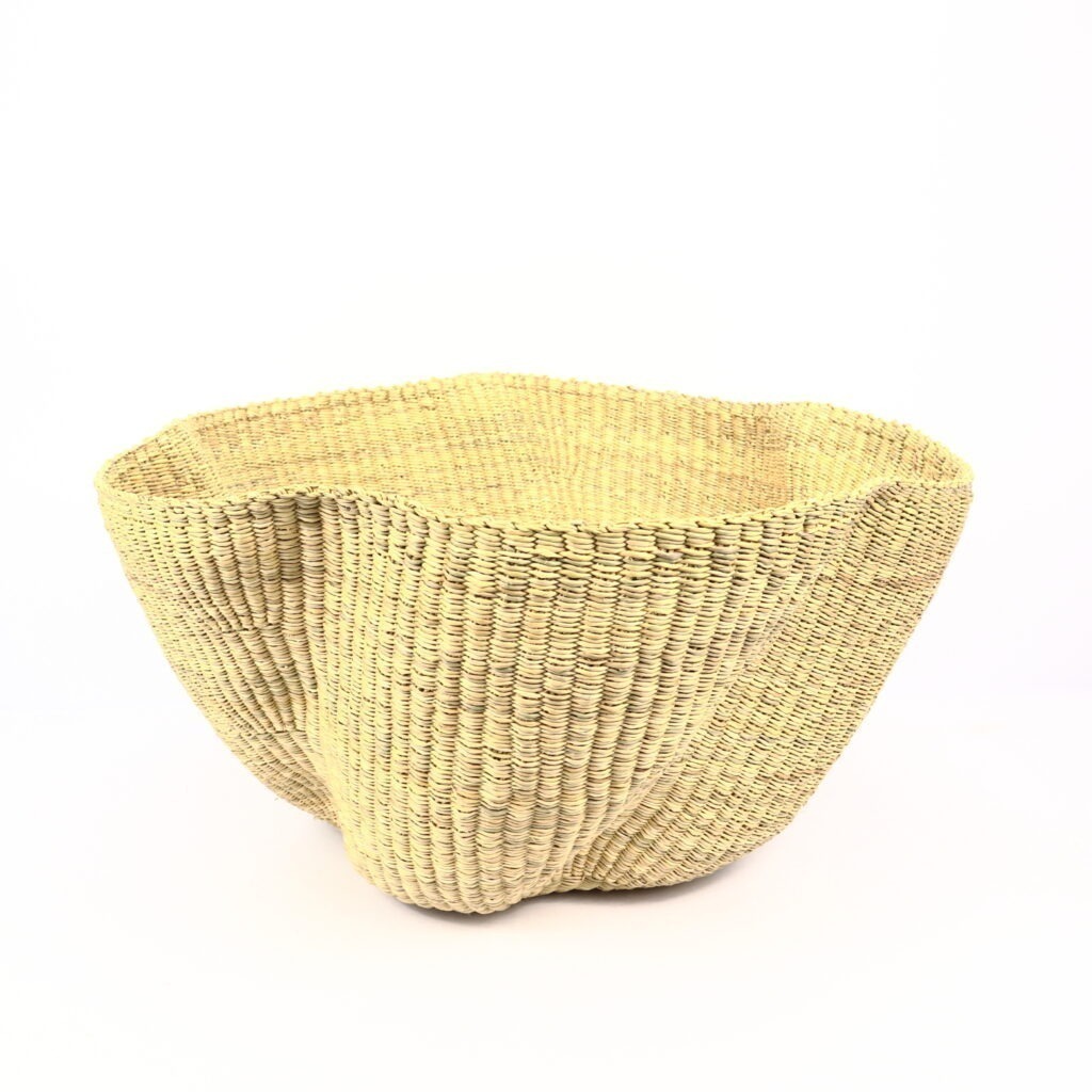 Panier fleur tissé naturel