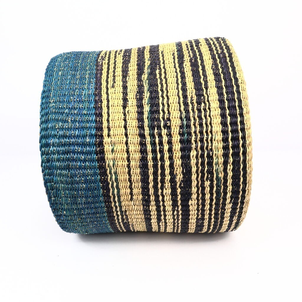 Panier moyen bolga bicolore bleu naturel – Image 3