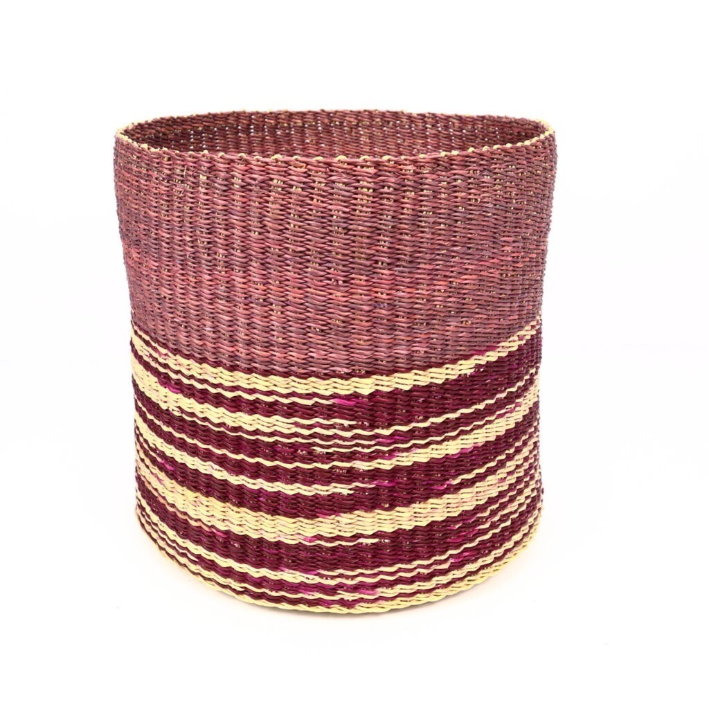 Panier moyen bolga bicolore bordeaux naturel