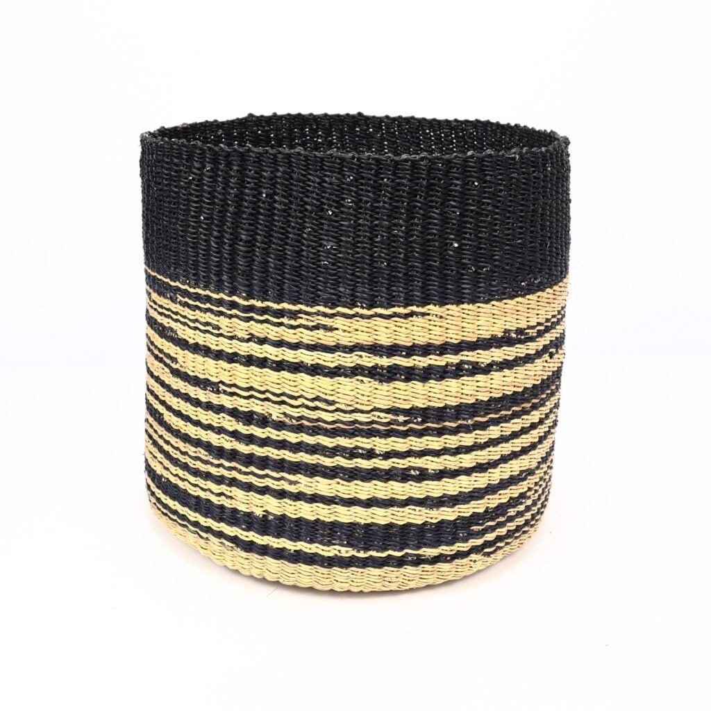 Panier moyen bolga bicolore noir naturel