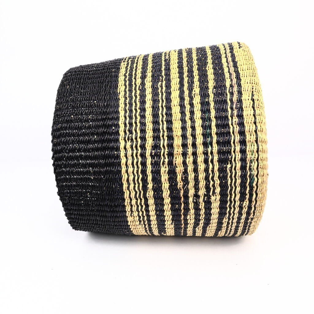 Panier moyen bolga bicolore noir naturel – Image 3