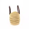 Panier moyen bolga naturel ajouré cuir marron – Image 2