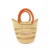 Panier moyen bolga naturel ajouré cuir orange