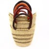 Panier moyen bolga naturel ajouré cuir orange - Image 3