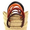 Panier moyen bolga naturel ajouré cuir orange - Image 4