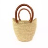 Panier moyen bolga naturel avec anses en cuir camel #1